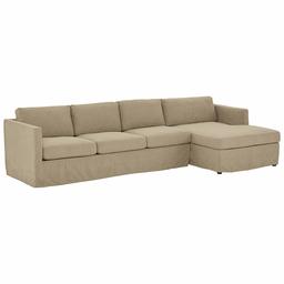 Amazon Brand – Stone & Beam Andover Slipcover Right-Facing Sofa-Chaise Sectional, 126