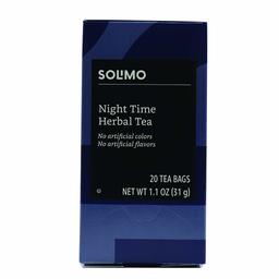 Amazon Brand - Solimo Night Time Herbal Tea Bags, 20 Count