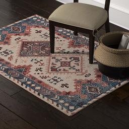 Amazon Brand – Stone & Beam Modern Distressed Vintage Persian Area Rug, 4 x 6 Foot, Multicolor