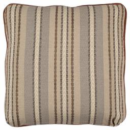 Amazon Brand – Stone & Beam Leather and Rustic Stripe Reversible Pillow, 19