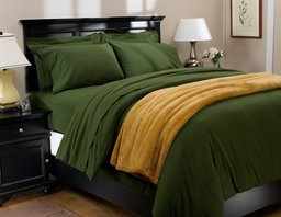 Pinzon 160-Gram Solid Flannel King Duvet Cover, Olive