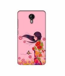 Amazon Brand - Solimo Designer Lady Vector Pattern 3D Printed Hard Back Case Mobile Cover for Micromax Canvas Nitro 4G E455