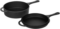 AmazonBasics Pre-Seasoned Cast Iron Skillet and Dutch Oven Set