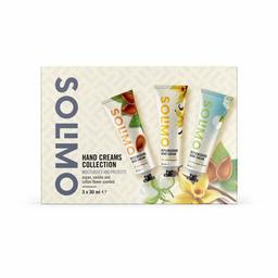 Amazon-Brand - Solimo - Hand Creams Collection, Moisturises and Protects Argan, Vanilla & Cotton Flower Scented (3 x 30 ml)