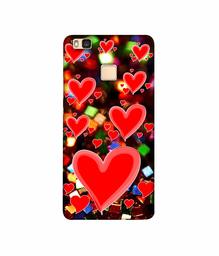 Amazon Brand - Solimo Designer Heart Texture on Glitters 3D Printed Hard Back Case Mobile Cover for Huawei P9 lite