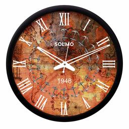 Amazon Brand - Solimo 12-inch Wall Clock - Sparkling (Silent Movement, Black Frame)