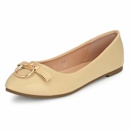 Flavia Women's Beige Ballet Flats-9 UK (40 EU) (10 US) (FK/WQ007/BGE)