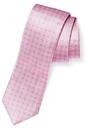 Buttoned Down 100% Silk Tie neckties, pink windowpane, Regular