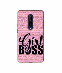 Amazon Brand - Solimo Designer Girl Boss On Pink Sparkle 3D Printed Hard Back Case Mobile Cover for OnePlus 7 Pro