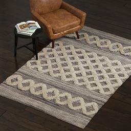 Amazon Brand – Stone & Beam Modern Textured Subtle Bohemian Area Rug, 5 x 8 Foot, Grey and White Multicolor