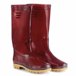 AB+ ABJ-BOOT01 - Botas de Lluvia Impermeables para Mujer, Talla 9, Color Rojo Oscuro