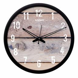 Amazon Brand - Solimo 12-inch Wall Clock - Desginer (Silent Movement, Black Frame), SC-1027