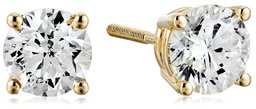 Certified 14k Yellow Gold Diamond with Screw Back and Post Stud Earrings (1 1/2cttw, J-K Color, I1-I2 Clarity)