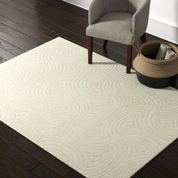 Amazon Brand – Rivet Modern Wave Cosmopolitan Area Rug, 5 x 7 Foot, Beige