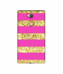 Amazon Brand - Solimo Designer Golden Stripes 3D Printed Hard Back Case Mobile Cover for Sony Xperia L2