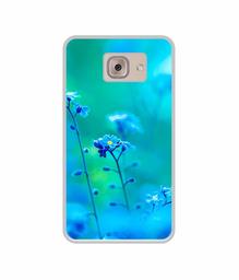 Amazon Brand - Solimo Designer Blue Flower UV Printed Soft Back Case Mobile Cover for Samsung Galaxy J7 Max