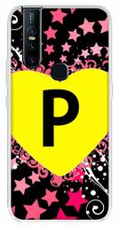 Amazon Brand - Solimo Designer Multicolor Heart Pattern Alphabet-P Printed Soft Back Case Mobile Cover for Vivo V15