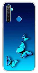 Amazon Brand - Solimo Designer Multicolor Butterfly Blue Design Printed Soft Back Case Mobile Cover for Realme 5 / Realme 5s / Realme 5i / Narzo 10