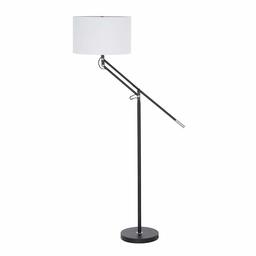 Amazon Brand – Stone & Beam Modern Adjustable Floor Lamp With Bulbs And Off-White Shade - 16 x 19 x 64 Inches, Dark Bronze