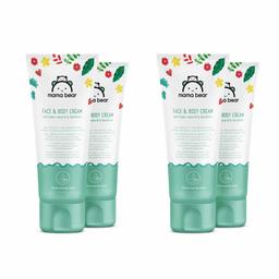 Mama Bear Baby-Gesichts- und Körpercreme mit BIO-Jojobaöl und BIO-Sheabutter - 4 Tuben, 4x100ml