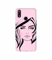 Amazon Brand - Solimo Designer Pink Lady Pattern 3D Printed Hard Back Case Mobile Cover for Realme 3 Pro