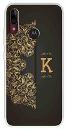 Amazon Brand - Solimo Designer Multicolor Black Pattern Alphabet-K Printed Soft Back Case Mobile Cover for Motorola Moto E6s / Motorola Moto E6 Plus