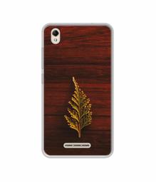 Amazon Brand - Solimo Designer Leaf on Wood UV Printed Soft Back Case Mobile Cover for Lava Z60