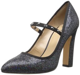 The Fix Amazon Brand Women's Shay Studded Mary Jane Dress Pump, Black Party Glitter, 11 M US