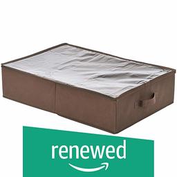 (Renewed) Amazon Brand - Solimo 1 Piece Fabric Under Bed Organiser, Brown