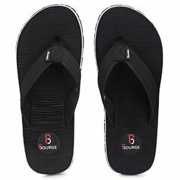 Bourge Men's Canton-25 Black Flip Flops-6 UK (40 EU) (7 US) (Canton-25-06)