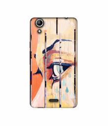 Amazon Brand - Solimo Designer Potrat On Wood 3D Printed Hard Back Case Mobile Cover for Micromax Canvas Selfie 2 Q340