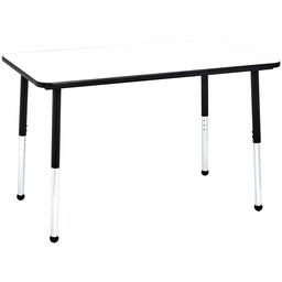 AmazonBasics – Mesa de actividades escolar de borrado en seco, patas deslizantes de bola, altura ajustable 19 – 30 pulgadas (negro) (enchapado)