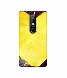 Amazon Brand - Solimo Designer Yellow Leaf 3D Printed Hard Back Case Mobile Cover for Nokia 6.1 Plus