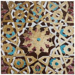 Amazon Brand – Rivet Metallic Bronze Mosaic Tile Print Wall Art, 16