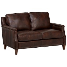 Amazon Brand – Stone & Beam Marin Leather Studded Loveseat, 60