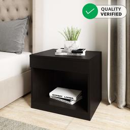 Amazon Brand - Solimo Spacey Engineered Wood Open Bedside Table (Wenge Finish)