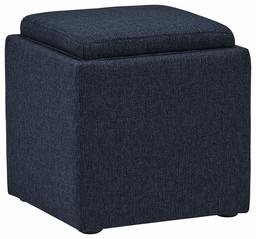 Rivet Ross Modern Tweed Lift-Top Storage Ottoman Pouf, 17.7