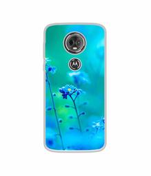 Amazon Brand - Solimo Designer Blue Flower UV Printed Soft Back Case Mobile Cover for Motorola Moto E5 Plus