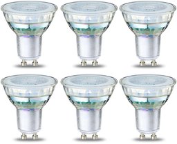 AmazonBasics Spot LED type GU10, 4.6W (équivalent ampoule incandescente de 50W),  verre - Lot de 6