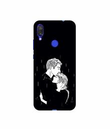 Amazon Brand - Solimo Designer Couples Standing in Rain 3D Printed Hard Back Case Mobile Cover for Xiaomi Redmi Note 7 Pro