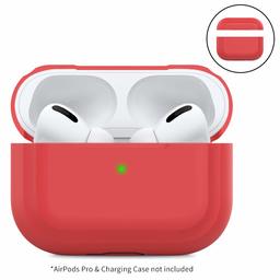 Umi. Airpods Pro Case Silicone Protective Cover Case (Led Visible) Compatible With Apple Airpods Pro 2019 (Red)