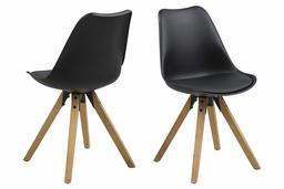 Amazon Brand - Movian Arendsee, Set of 2 Dining chairs, 55 x 48.5 x 85 cm (L x W x H), Black