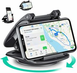 Eono by Amazon - Support Telephone Voiture, Support de Fixation Rotatif à 360° pour téléphone, pour Tableau de Bord de Voiture, avec Ventouse Robuste, téléphones iPhone, Samsung, Huawei, etc