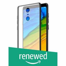 (Renewed) Amazon Brand - Solimo Mobile Cover (Hard Back & Black Flexible Bumper) for Redmi 5 (Transparent)