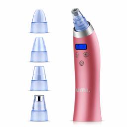 Umi. Blackhead Remover Vacuum Suction Facial Pore Cleaner Electric Acne Comedone extrator Kit with 4 Replacement Head & LCD Screen for Women and Men Black Heads Extraction (Pink)