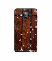 Amazon Brand - Solimo Designer Wood with Snow 3D Printed Hard Back Case Mobile Cover for Samsung Galaxy J7 Duo