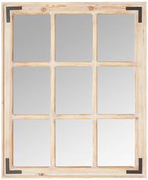 Amazon Brand – Stone & Beam Vintage Wooden 9-Grid Wall Mirror, 34.75