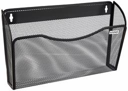 Amazon Brand - Solimo Mesh Wall Hanging Files and Paper Holder (Black)