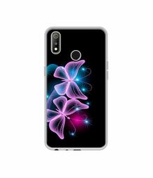 Amazon Brand - Solimo Designer Butterflies Neon Light UV Printed Soft Back Case Mobile Cover for Realme 3 / Realme 3i