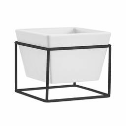 AmazonBasics Tabletop Planter, Square - White/Black